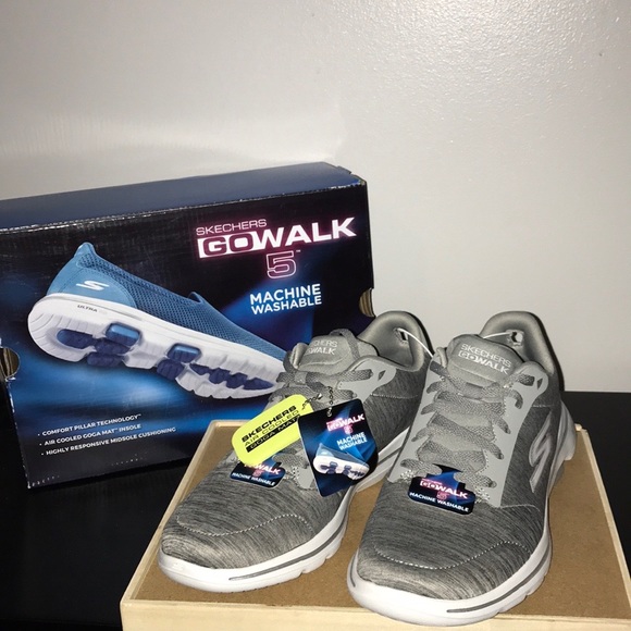 Skechers Shoes - Skechers Women's GO Walk 5-True Sneaker, Gray,